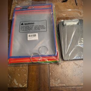 Colorful Dry Erase Pockets Set & Mini Clip Boards